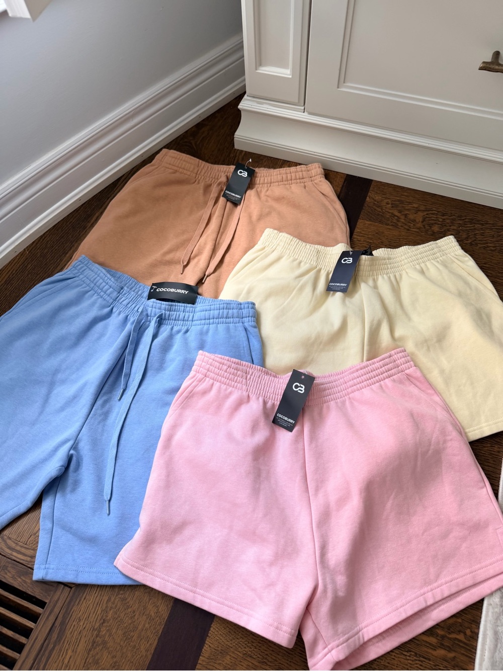 LOT BUNDLE X 4 COCOBURRY Women Jogging Athletic Soft Shorts Comfy NEW SZ Med/L/G